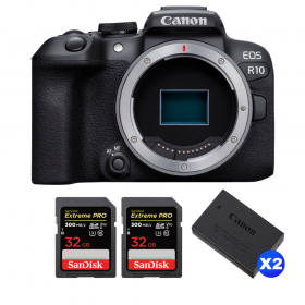 Canon EOS R10 + 2 SanDisk 32GB Extreme PRO UHS-II SDXC 300 MB/s + 2 Canon LP-E17-1