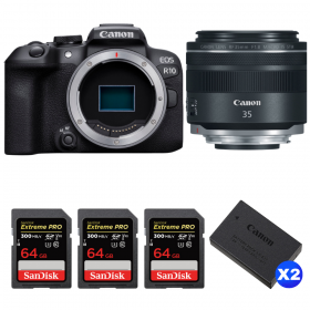 Canon EOS R10 + RF 35mm F1.8 IS Macro STM + 3 SanDisk 64GB Extreme PRO UHS-II SDXC 300 MB/s + 2 Canon LP-E17-1