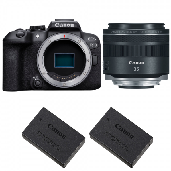 Canon EOS R10 + RF 35mm F1.8 IS Macro STM + 2 Canon LP-E17-1