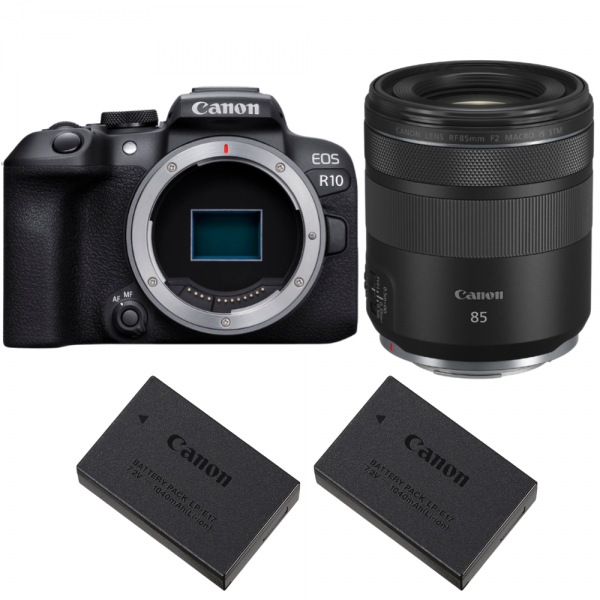 Canon EOS R10 + RF 85mm F2 Macro IS STM + 2 Canon LP-E17-1