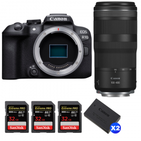 Canon EOS R10 + RF 100-400mm F5.6-8 IS USM + 3 SanDisk 32GB Extreme PRO UHS-II SDXC 300 MB/s + 2 Canon LP-E17-1