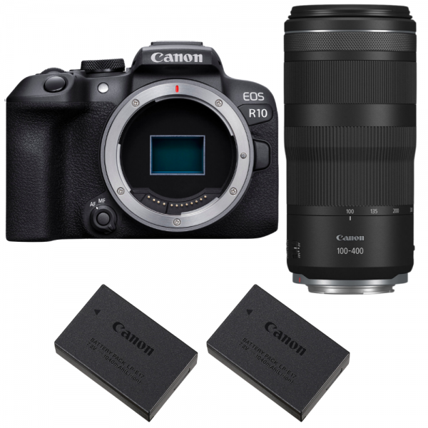 Canon EOS R10 + RF 100-400mm F5.6-8 IS USM + 2 Canon LP-E17-1