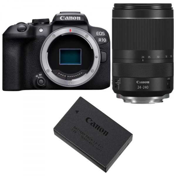Canon EOS R10 + RF 24-240mm F4-6.3 IS USM + 1 Canon LP-E17-1
