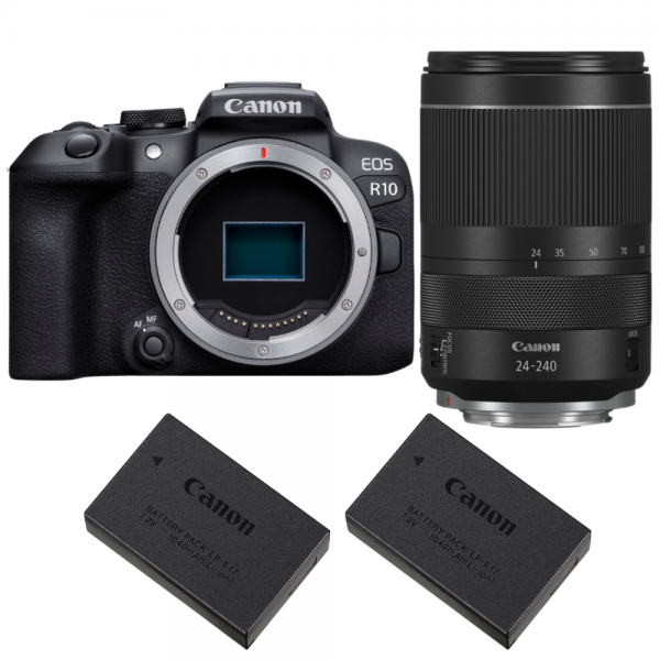 Camara Canon EOS R10 + RF 24-240 mm f/4-6,3 IS USM + 2 Canon LP-E17-1