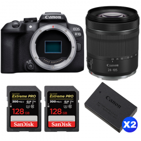 Canon EOS R10 + RF 24-105 mm f/4-7,1 IS STM + 2 SanDisk 128GB Extreme PRO UHS-II SDXC 300 MB/s + 2 Canon LP-E17-1