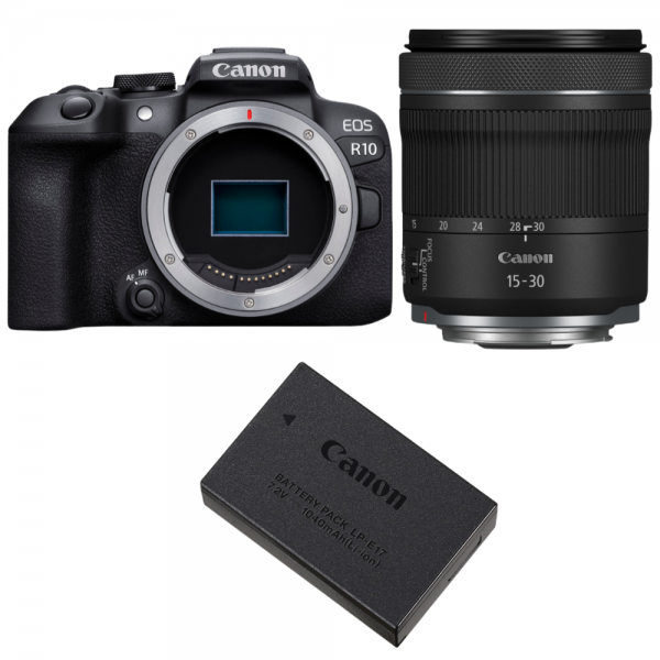 Canon EOS R10 + RF 15-30mm F4.5-6.3 IS STM + 1 Canon LP-E17-1