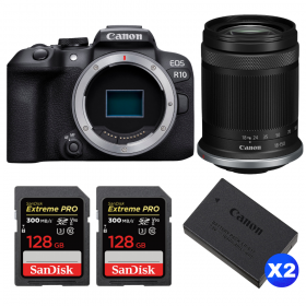 Canon EOS R10 + RF-S 18-150mm F4.5-6.3 IS STM + 2 SanDisk 128GB Extreme PRO UHS-II SDXC 300 MB/s + 2 Canon LP-E17-1