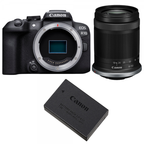 Canon EOS R10 + RF-S 18-150mm F4.5-6.3 IS STM + 1 Canon LP-E17-1