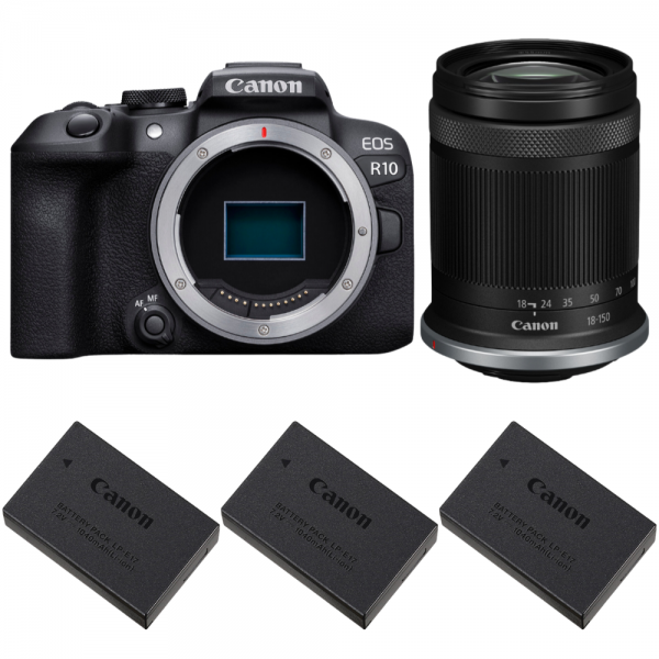 Canon EOS R10 + RF-S 18-150 mm f/4,5-6,3 IS STM + 3 Canon LP-E17-1
