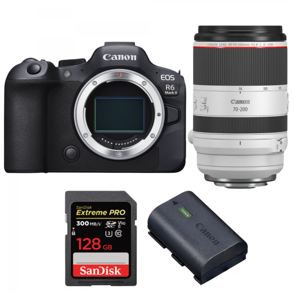 Canon EOS R6 Mark II + RF 70-200mm f/2.8 L IS USM + 1 SanDisk 128GB Extreme PRO UHS-II SDXC 300 MB/s + 1 Canon LP-E6NH-1