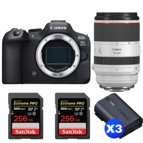 Canon EOS R6 Mark II + RF 70-200mm f/2.8 L IS USM + 2 SanDisk 256GB Extreme PRO UHS-II SDXC 300 MB/s + 3 Canon LP-E6NH-1