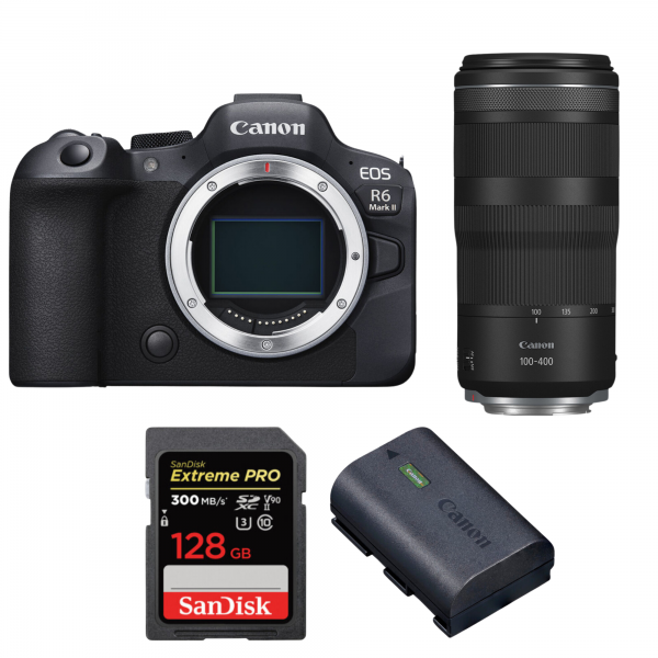 Canon EOS R6 Mark II + RF 100-400mm f/5.6-8 IS USM + 1 SanDisk 128GB Extreme PRO UHS-II SDXC 300 MB/s + 1 Canon LP-E6NH-1