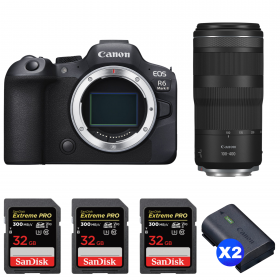 Canon EOS R6 Mark II + RF 100-400mm f/5.6-8 IS USM + 3 SanDisk 32GB Extreme PRO UHS-II SDXC 300 MB/s + 2 Canon LP-E6NH-1