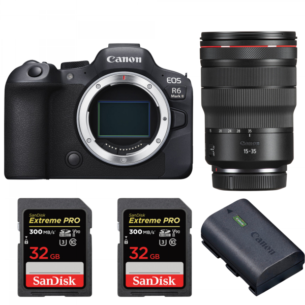 Canon EOS R6 Mark II + RF 15-35mm f/2.8 L IS USM + 2 SanDisk 32GB Extreme PRO UHS-II SDXC 300 MB/s + 1 Canon LP-E6NH-1
