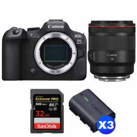 Canon EOS R6 Mark II + RF 50mm f/1.2 L USM + 1 SanDisk 32GB Extreme PRO UHS-II SDXC 300 MB/s + 3 Canon LP-E6NH-1