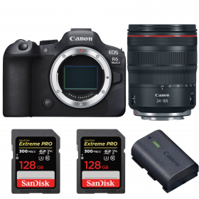 Canon EOS R6 Mark II + RF 24-105mm f/4 L IS USM + 2 SanDisk 128GB Extreme PRO UHS-II SDXC 300 MB/s + 1 Canon LP-E6NH-1