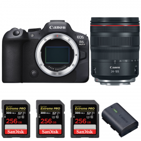 Canon EOS R6 Mark II + RF 24-105mm f/4 L IS USM + 3 SanDisk 256GB Extreme PRO UHS-II SDXC 300 MB/s + 1 Canon LP-E6NH-1