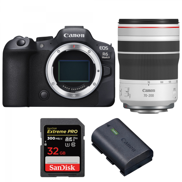 Canon EOS R6 Mark II + RF 70-200mm f/4 L IS USM + 1 SanDisk 32GB Extreme PRO UHS-II SDXC 300 MB/s + 1 Canon LP-E6NH-1