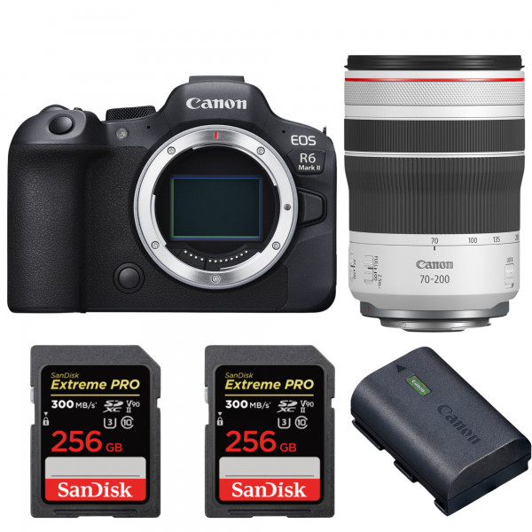 Canon EOS R6 Mark II + RF 70-200mm f/4 L IS USM + 2 SanDisk 256GB Extreme PRO UHS-II SDXC 300 MB/s + 1 Canon LP-E6NH-1