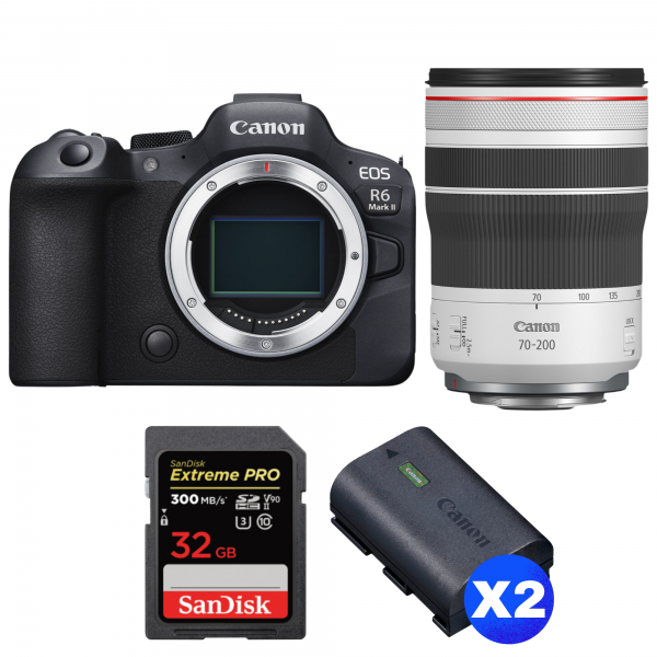 Canon EOS R6 Mark II + RF 70-200mm f/4 L IS USM + 1 SanDisk 32GB Extreme PRO UHS-II SDXC 300 MB/s + 2 Canon LP-E6NH-1