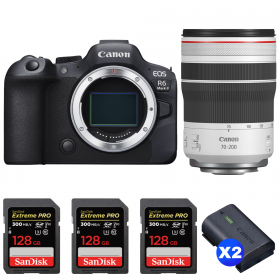 Canon EOS R6 Mark II + RF 70-200mm f/4 L IS USM + 3 SanDisk 128GB Extreme PRO UHS-II SDXC 300 MB/s + 2 Canon LP-E6NH-1