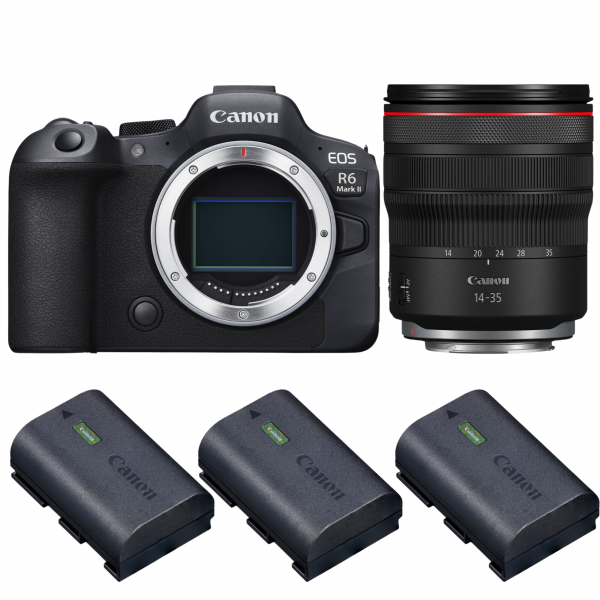 Canon EOS R6 Mark II + RF 14-35mm f/4 L IS USM + 3 Canon LP-E6NH-1