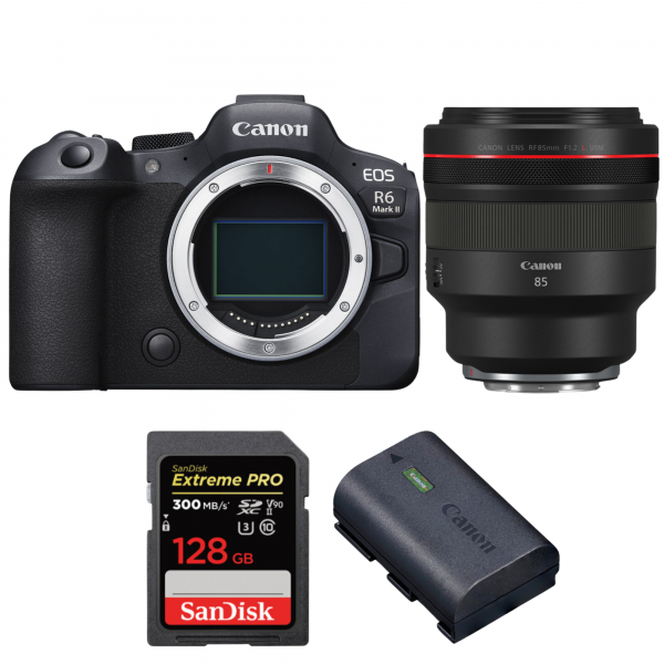Canon EOS R6 Mark II + RF 85mm f/1.2 L USM + 1 SanDisk 128GB Extreme PRO UHS-II SDXC 300 MB/s + 1 Canon LP-E6NH-1