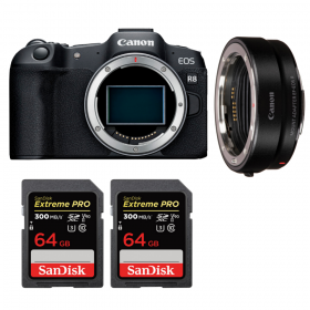Canon EOS R8 Cuerpo + EF-EOS R + 2 SanDisk 64GB Extreme PRO UHS-II SDXC 300 MB/s-1