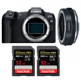 Canon EOS R8 + EF-EOS R Premium + 2 SanDisk 32GB Extreme PRO UHS-II SDXC 300 MB/s-1