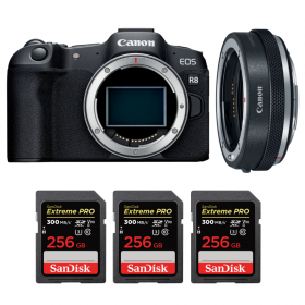 Canon EOS R8 + EF-EOS R Premium + 3 SanDisk 256GB Extreme PRO UHS-II SDXC 300 MB/s-1