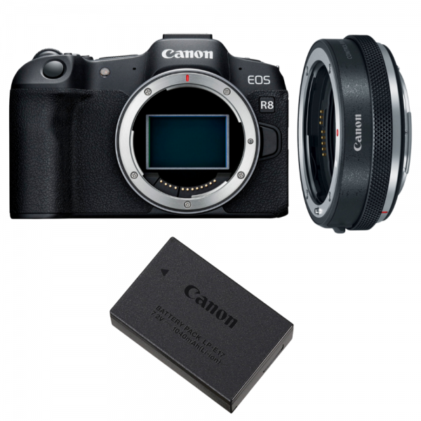 Canon EOS R8 Body + EF-EOS R Premium + 1 Canon LP-E17-1