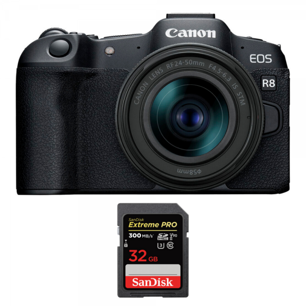 Canon EOS R8 + RF 24-50mm IS STM + 1 SanDisk 32GB Extreme PRO UHS-II SDXC 300 MB/s-1