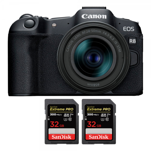 Canon EOS R8 + RF 24-50mm IS STM + 2 SanDisk 32GB Extreme PRO UHS-II SDXC 300 MB/s-1
