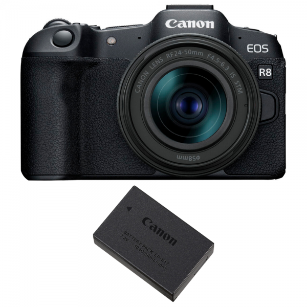 Canon EOS R8 + RF 24-50mm IS STM + 1 Canon LP-E17-1