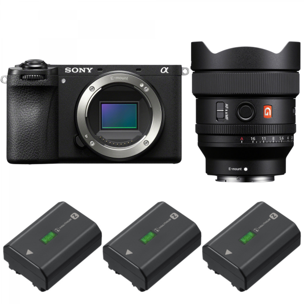 Sony A6700 + FE 14mm f/1.8 GM + 3 Sony NP-FZ100-1