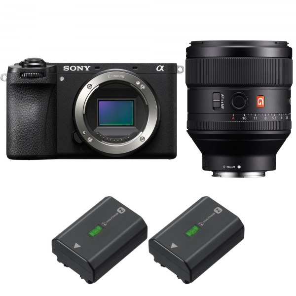 Sony A6700 + FE 85mm f/1.4 GM + 2 Sony NP-FZ100-1