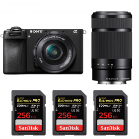 Sony A6700 + 16-50mm f/3.5-5.6 OSS + 55-210mm f/4.5-6.3 OSS + 3 SanDisk 256GB Extreme PRO UHS-II SDXC 300 MB/s-1