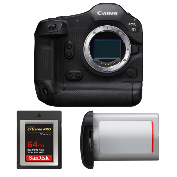 Canon EOS R1 + 1 SanDisk 64GB Extreme PRO CFexpress Type B + Canon LP-E19-1