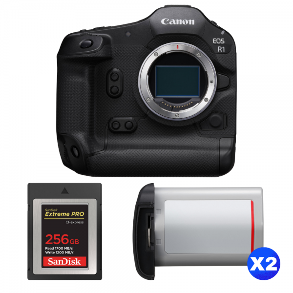 Canon EOS R1 + 1 SanDisk 256GB Extreme PRO CFexpress Type B + 2 Canon LP-E19-1