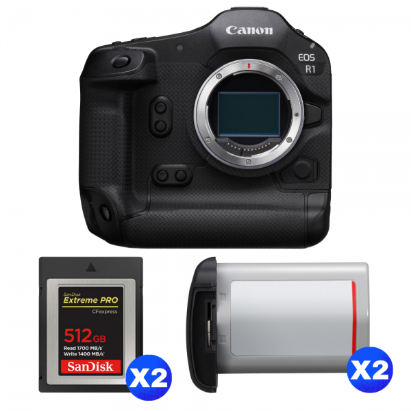 Canon EOS R1 + 2 SanDisk 512GB Extreme PRO CFexpress Type B + 2 Canon LP-E19-1