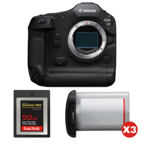 Canon EOS R1 + 1 SanDisk 512GB Extreme PRO CFexpress Type B + 3 Canon LP-E19-1