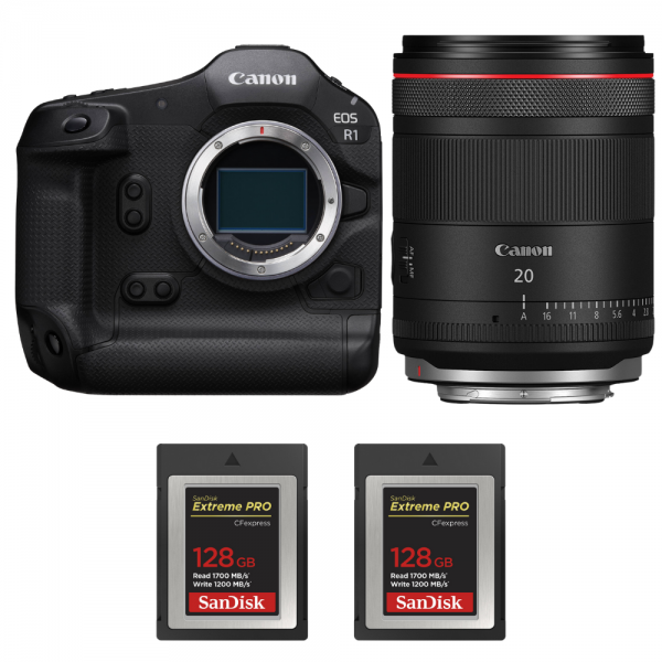 Canon EOS R1 + RF 20mm f/1.4 L VCM + 2 SanDisk 128GB Extreme PRO CFexpress Type B-1