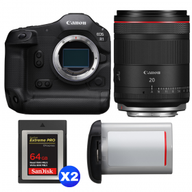 Canon EOS R1 + RF 20mm f/1.4 L VCM + 2 SanDisk 64GB Extreme PRO CFexpress Type B + Canon LP-E19-1