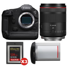 Canon EOS R1 + RF 20mm f/1.4 L VCM + 3 SanDisk 128GB Extreme PRO CFexpress Type B + Canon LP-E19-1