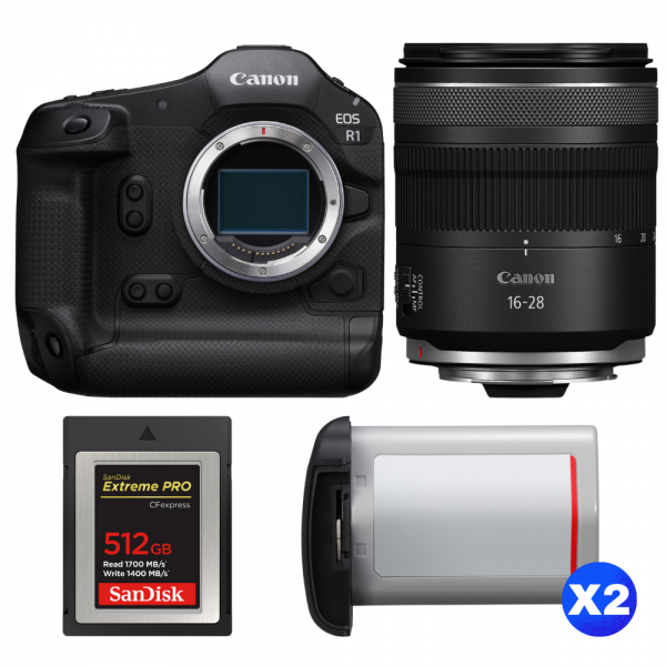 Canon EOS R1 + RF 16-28mm f/2.8 IS STM + 1 SanDisk 512GB Extreme PRO CFexpress Type B + 2 Canon LP-E19-1