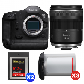 Canon EOS R1 + RF 16-28mm f/2.8 IS STM + 2 SanDisk 512GB Extreme PRO CFexpress Type B + 3 Canon LP-E19-1