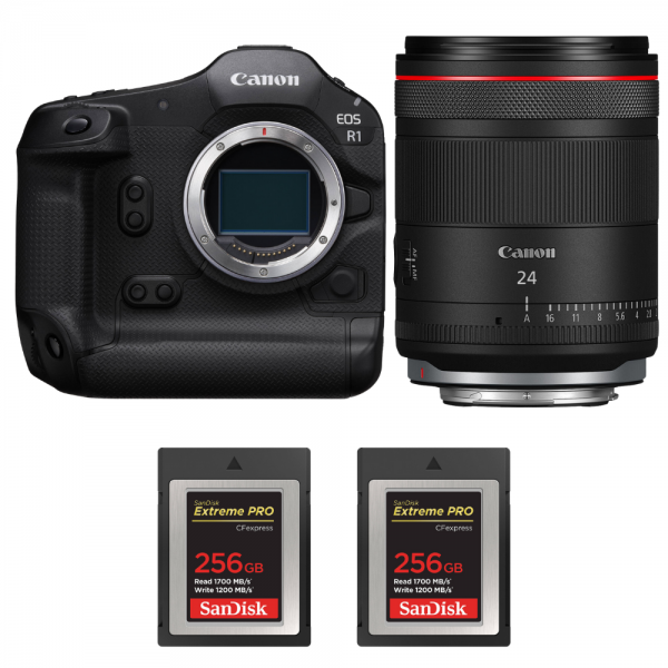 Canon EOS R1 + RF 24mm f/1.4 L VCM + 2 SanDisk 256GB Extreme PRO CFexpress Type B-1