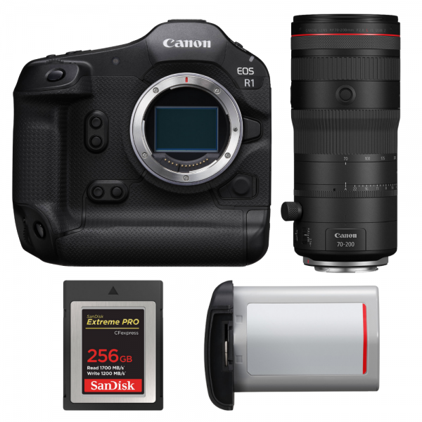 Canon EOS R1 + RF 70-200mm f/2.8 L IS USM Z Negro + 1 SanDisk 256GB Extreme PRO CFexpress Type B + Canon LP-E19-1