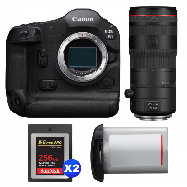 Canon EOS R1 + RF 70-200mm f/2.8 L IS USM Z Black + 2 SanDisk 256GB Extreme PRO CFexpress Type B + Canon LP-E19-1