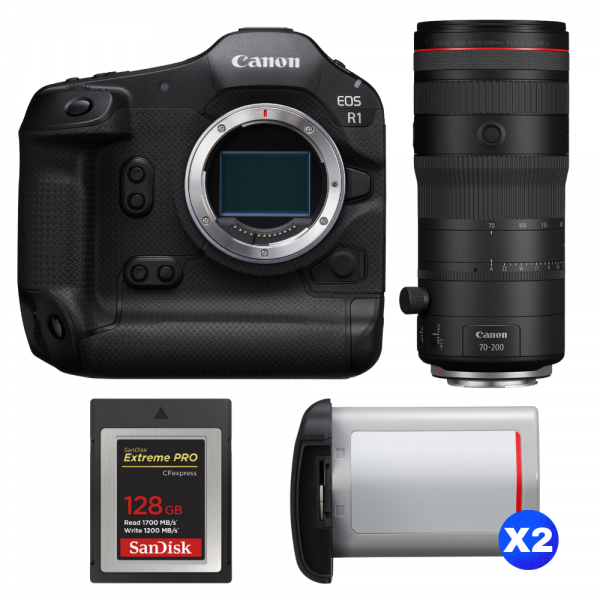 Canon EOS R1 + RF 70-200mm f/2.8 L IS USM Z Negro + 1 SanDisk 128GB Extreme PRO CFexpress Type B + 2 Canon LP-E19-1